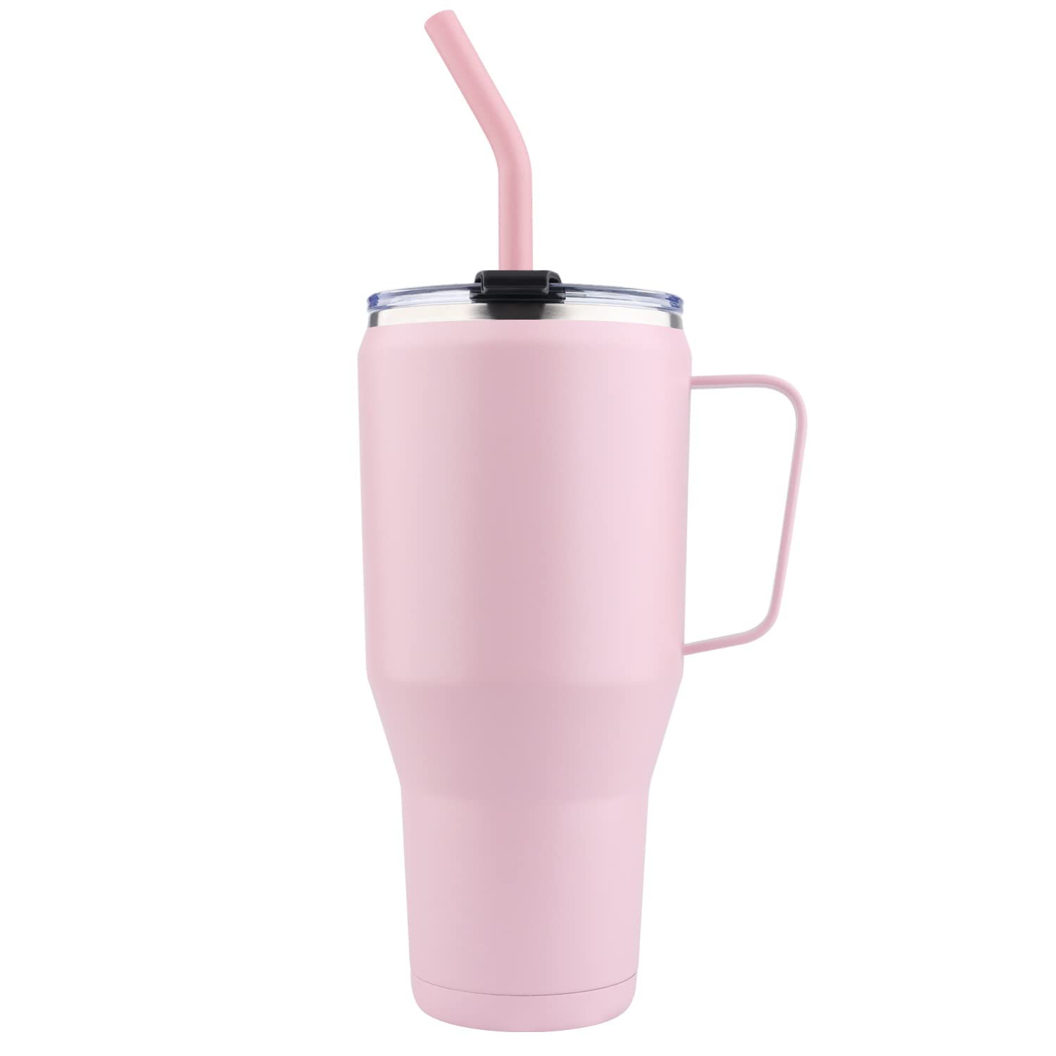 Deitybless 30 oz Tumbler with Handle Lid and Strawe, Double Wall Vacuum Sealed Stainless Steel Insulated Slim Tumblers, Vacuum Travel Mug Gift for Hot Cold Drinks with Cleaning, Pink