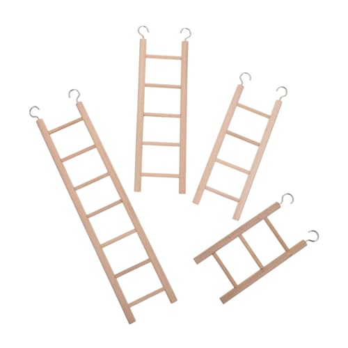 POPETPOP Wooden Bird Ladder for Cage Parrot Toys Medium Bird Climbing Ladder for Toy
