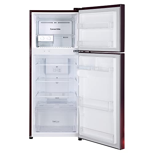 Image of LG 240 L 2 Star Frost-Free Smart Inverter Double Door Refrigerator (2023 Model, GL-S292RSCY, Scarlet Charm, Convertible)