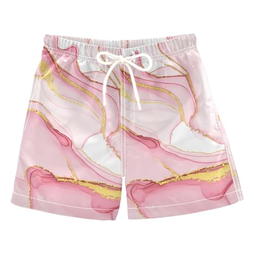 Boys Swim Trunks Pink Gold Marble Toddler Swim Shorts Boys
