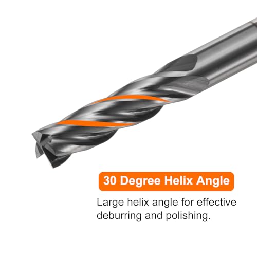 Image of HARFINGTON Carbide Square Nose End Mill Bit 5 /32 inch Cut Dia 4 Flutes TiAlN Coated Milling Cutter for Hardened Steel Metal (5 /32 inch Shank 5 /8 inch Cut Length 2-3 /8 inch Long 30 Degree HRC53-55)