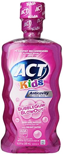 ACT Kids Anticavity Fluoride Rinse, Bubble Gum Blow Out 16.9 oz (Pack of 12)