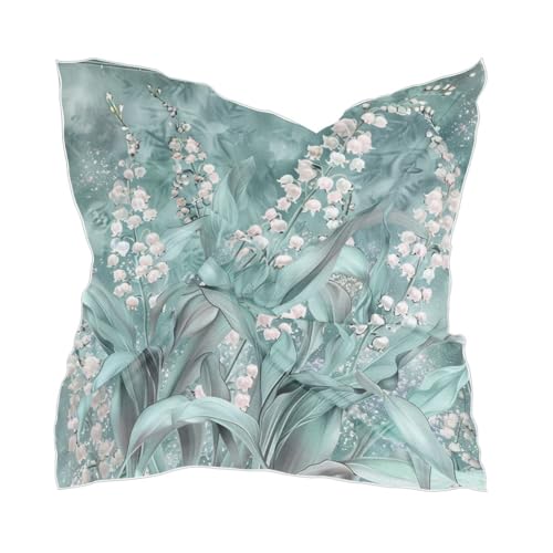 Boho Lily Of Valley Floral silk scarf scarf shawl silk scarfWarm dress scarves for women for christmas scarf bufandas para mujer elegantes