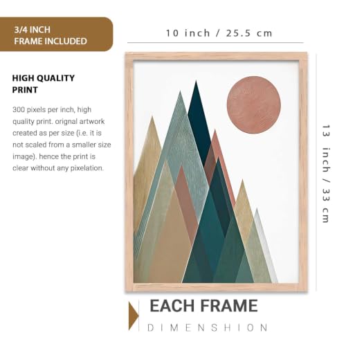 Image of kotart Boho Art Home Decoration Paintings With Frame For Living Room Bed Room Hotel Wall Decor Digital Reprint Set of 3 (10X13 inch)