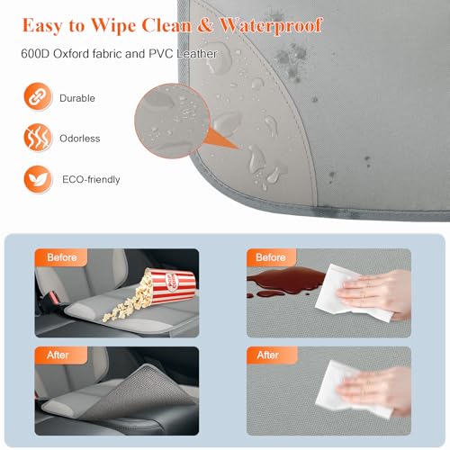 Image of Car Seat Protector for Child Car Seat, 600D Fabric Safe Car Seat Cover with Non-Slip Backing, Waterproof Carseat Seat Protectors under Baby Car Seat with Thick Padding for Car Back Front Seat, 2 Pack