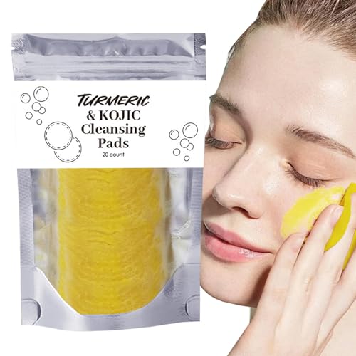 40 almohadillas de limpieza de cúrcuma – Almohadillas de limpieza kójica de cúrcuma – Almohadillas de limpieza con ácido kójico de cúrcuma – Exfoliantes para desatascar los poros, almohadillas de