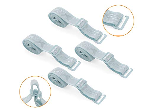 Image of uxcell 2 Pair 10 /12 /15 /18 /20mm Width Stretchable Shoulder Bra Straps Adjustable Elastic Straps for Women