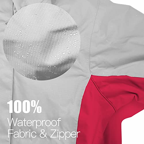 Image of YINGJIELIDE Boys Girls Waterproof Rain Jackets Kids Easy to Fold Windbreaker Lightweight Outdoor Hooded Raincoat