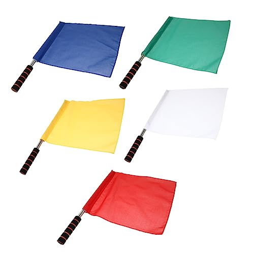 Yardwe 5pcs Checkered Referee Flag for Soccer Flag Football Lightweight Durable and Windproof