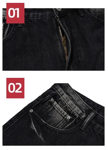 Men's Jeans Wash Baggy Vintage Straight Denim Trousers2