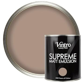 Vintro | Luxury Matt Emulsion | Light Brown | Smooth Chalky Finish | Multi Surface Paint | for Walls, Ceilings, Wood and Metal | 1L (Cafe au Lait)
