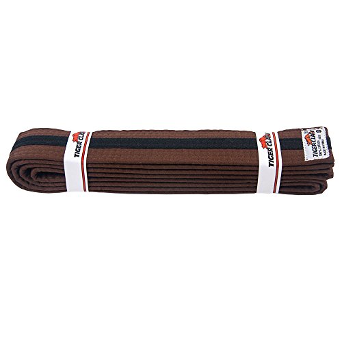 Tiger Claw 100% Cotton Martial Arts Uniform Belt – Solid Color with Black Striped