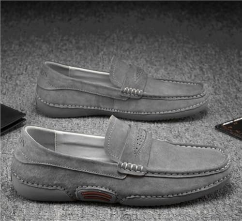 Mens Loafers Shoe Round Toe Stitching Details Breathable Anti-Slip Resistant Comfortable for Traveling Driving Office and Work2
