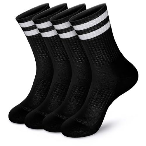 Image of MONFOOT Women's and Men's 3-8 Pairs Athletic Cushion Crew Socks Multi