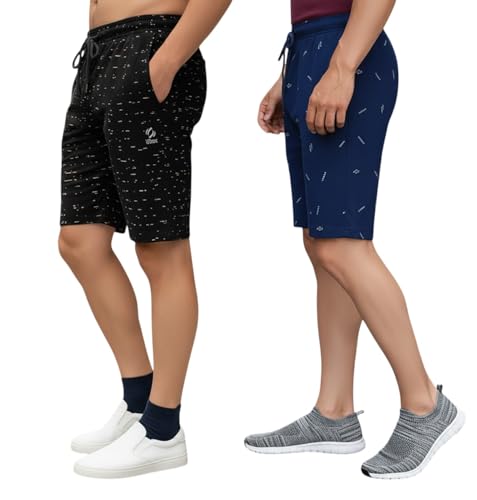 Image of GUIDE Men's Regular Fit Printed Cotton Shorts