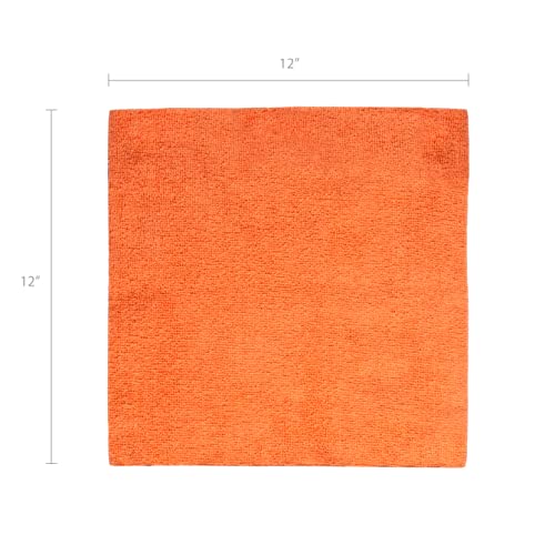 Eurow Chusteczki z mikrofibry wielokrotnego użytku, 30 na 30 cm, pomarańczowe, 50 sztuk