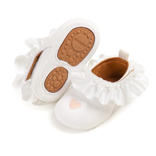 Image of Ohwawadi Infant Baby Boys Girls Slippers Cozy Fleece Booties Soft Bottom Warm Cartoon Socks Newborn Crib Shoes