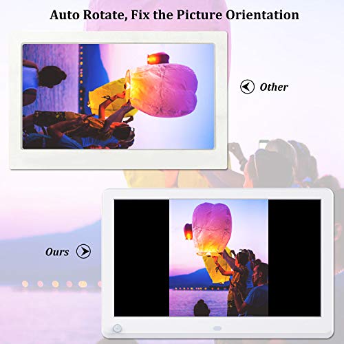 Digital Picture Frame 12 Inch Hd Ips Screen 1920X1080 Resolution, 16:9 Ration, Motion Sensor, Hd Video Frame, Include 32Gb Sd Card, Gift For Families And Friends(White) #TOP1