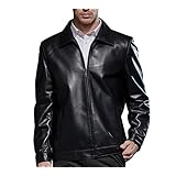 [JINLUN] レザージャケット メンズ シングルライダースジャケット ラム革 革ジャン 本革 ラムレザー 羊革 無地 アウター ジャケット ブラック 冬 秋冬 秋服