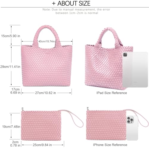 Image of JINMANXUE Fashion Woven Bag Shopper Bag Travel Handbags and Purses Women Tote Bag Large Capacity Shoulder Bags