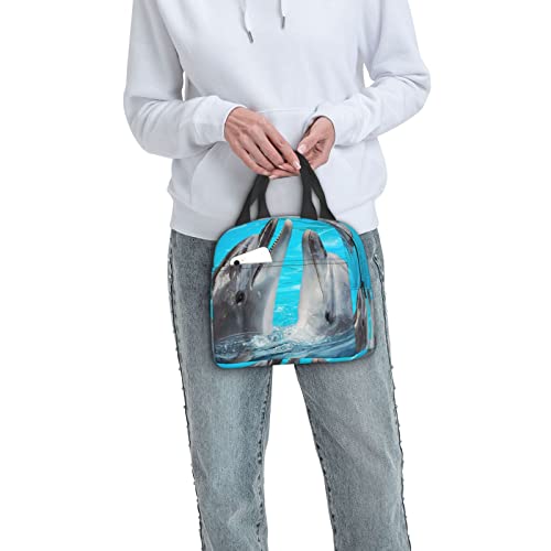 Debou Cool Dolphin Insulated Lunch Bag Cooler Tote Reusable Leakproof Lunch Box Easy Clean For Work Office Picnic Beach Or Travel #TOP7