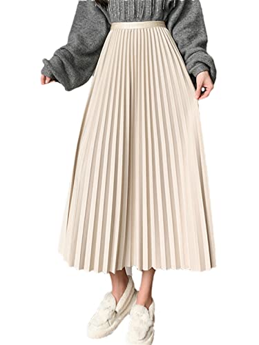 Jupe plissée femme taille haute confortable et fluide pour masquer les formes
