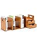 Produktbild CHSEEA Erweiterbar Schreibtischorganizer Bücherregal Mit Schubladen, Bambus Aufbewahrungsboxen Schreibtisch-Regal Make-up Organizer Ordnungsbox Officebox #2