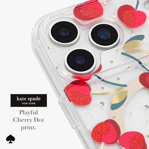 Image of kate spade new york iPhone 17 Pro Max Case - Compatible with MagSafe - Designer Phone Case - Cherry Dot Gems
