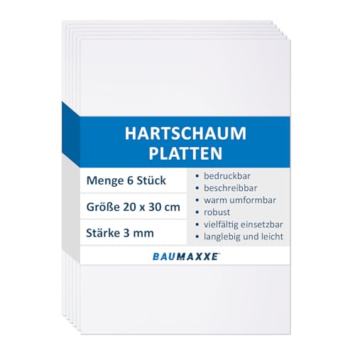 6er Set PVC Hartschaum-Platten weiß I 30 x 20 cm I 3 mm I mit einseitiger Schutzfolie I Kunststoff Zuschnitt I Innen und Außenbereich I az153 6er Set PVC Hartschaum-Platten weiß I 30 x 20 cm I 3 mm I mit einseitiger Schutzfolie I Kunststoff Zuschnitt I Innen und Außenbereich I az153