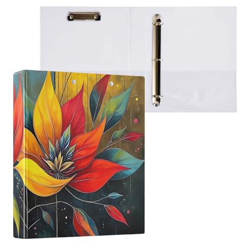 Oil Painting Style 3-Ring Binders with Clipboard, Large Binders, College Binder