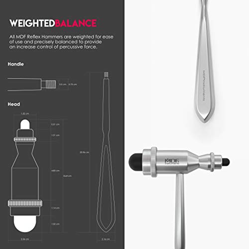 Mdf® Tromner Neurological Reflex Hammer With Pointed Tip Handle For Cutaneous And Superficial Responses - Free-Parts-For-Life & Lifetime Warranty - Black (Mdf555-11) #TOP3
