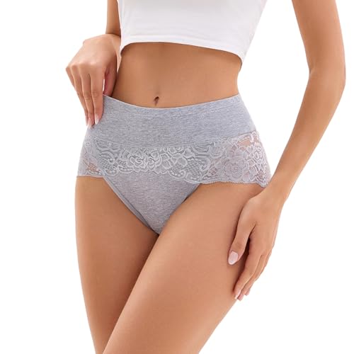 Sexy Lace Women Panties High waisted Tummy Control Comfortable Underwear cotton Female Briefs 5 Pack4