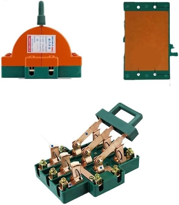 1Pcs Knife Switch Reversing Switch Knife Switch All Copper Material Display 3P 63A 220V 380V(3P-63A With Light)