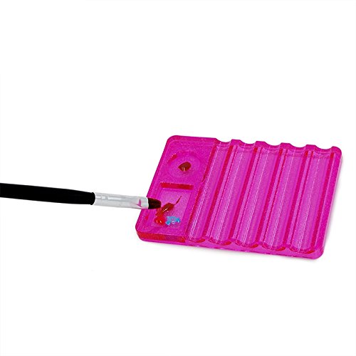Soporte para pinceles de uñas rosa KADS con paleta acrílica miniatura 3