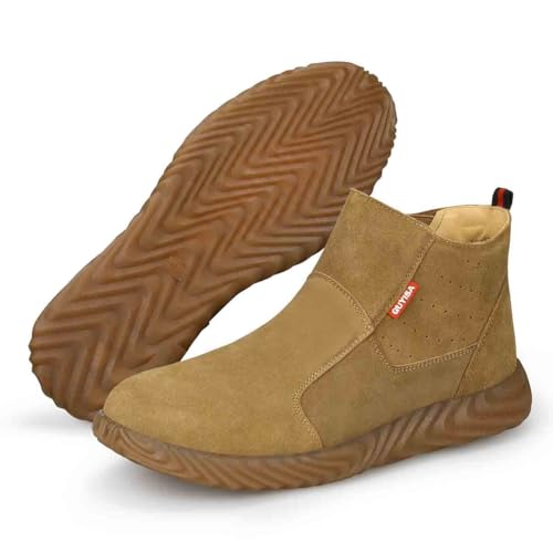 Suede Work Safety Shoes, Welders Anti-Scald Shoes, Anti-Smash and Anti-Puncture Steel-Toed Shoes, Wear-Resistant and Non-Slip Labor Insurance Shoes(EU 42)