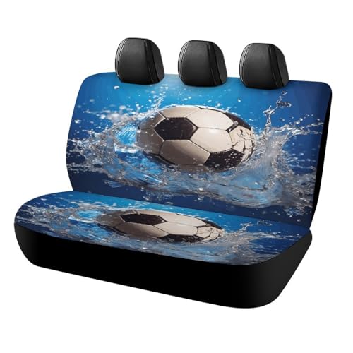 Funda de asiento trasero de coche con diseño de fútbol universal para furgoneta o SUV