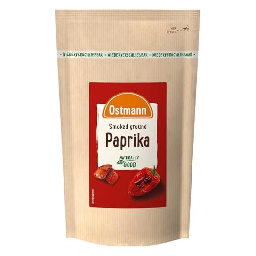 Ostmann - Paprika geräuchert | 250 g im wiederverschließbaren Zip-Beutel | Süßlich-rauchiges Paprikapulver für Kartoffelgerichte, Gulasch uvm. | Mit natürlichen Zutaten