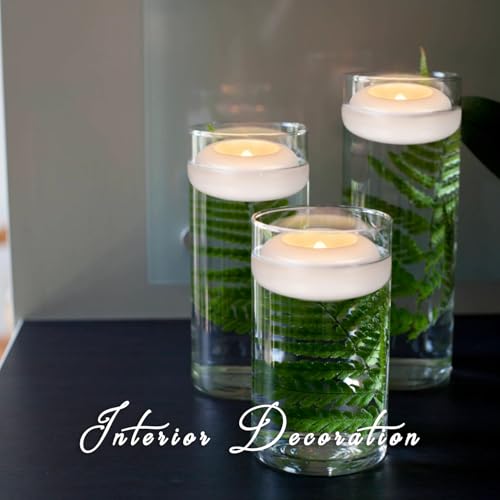 Image of 24 Pack 3 inchFloating Candles Water-Activated Flameless LED Candle, 120 Hour White Battery Operate Waterproof Tealights for Cylinder Vases, Centerpieces at Wedding, Party, Pool,Romantic.