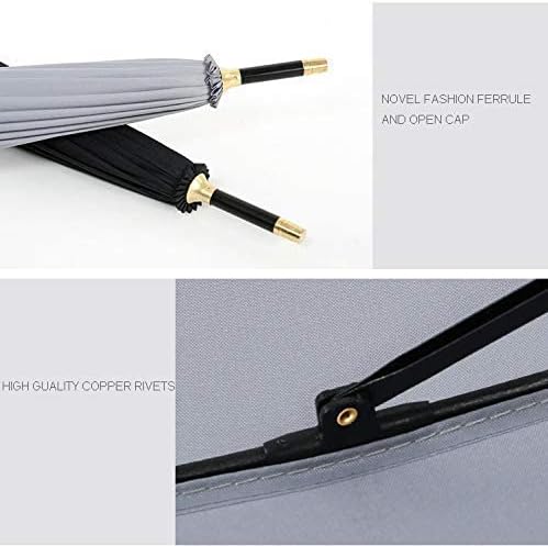 ThreeH Bamboo Stick Umbrella Auto Open Solid Color Fashionable and Simple 190T 16 Ribs,KS08 Green - Image 3