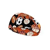 LedBack Kids Sweatbands Sweat Absorbent Sports Headbands for Boys Fashion Breathable Elastic Hairband Balls Pattern Children's Athletic Headscarf for Running