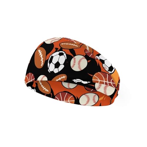 LedBack Kids Sweatbands Sweat Absorbent Sports Headbands for Boys Fashion Breathable Elastic Hairband Balls Pattern Children's Athletic Headscarf for Running