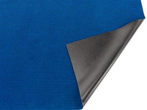 Displays2go Rolled Event Carpet, 4' x 20', Lightweight Polyester w/Non-Slip Backing, Blue (CAR20RB)