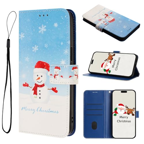 HAOFUGUI Funda Cartera para Motorola Moto G Stylus 2022 4G, Funda Navidad Tipo Libro de Cuero PU con Tarjetero, Función Soporte, Cierre Magnético y Correa de Muñeca XHXR