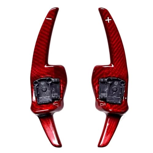 Compatible With For Golf 6 MK6 R For GTI R20 2009-2014 対応 カーボンファイバー ステアリングホイール パドルシフト 自動車アクセサリー パドルシフター(Red)