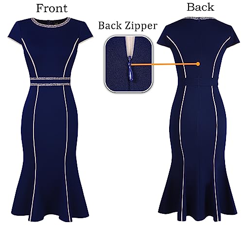 VFSHOW Womens Elegant Vintage Chruch Business Office Cocktail Mermaid Bodycon Midi Dress4