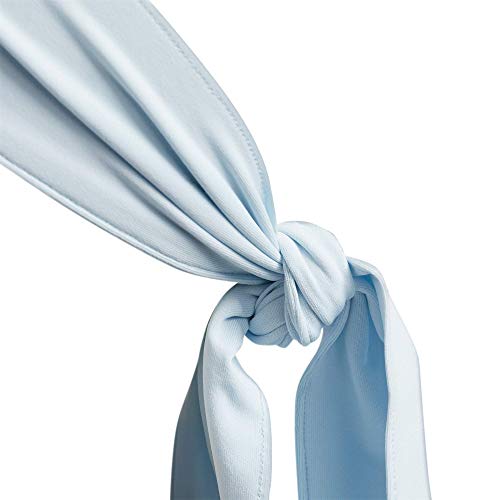 Image of adidas Alphaskin Tie Headband, Sky Tint Blue / White, OSFA