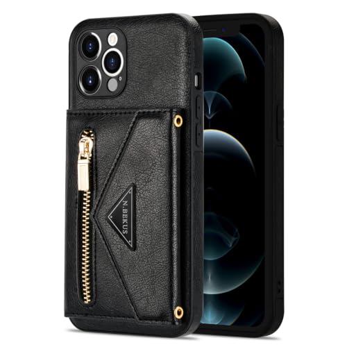 Étui portefeuille iPhone 14 Plus noir housse protection totale