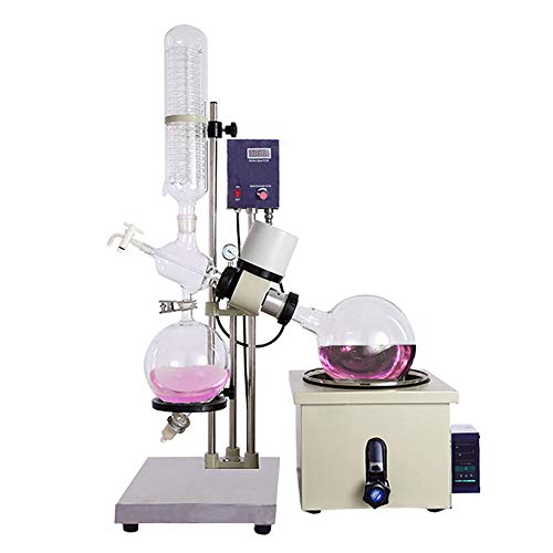 haocheng 5L Rotavap,CBD 110V Lab Rotary Evaporator with Hand Lift 0-120rpm,0-150? 1500W