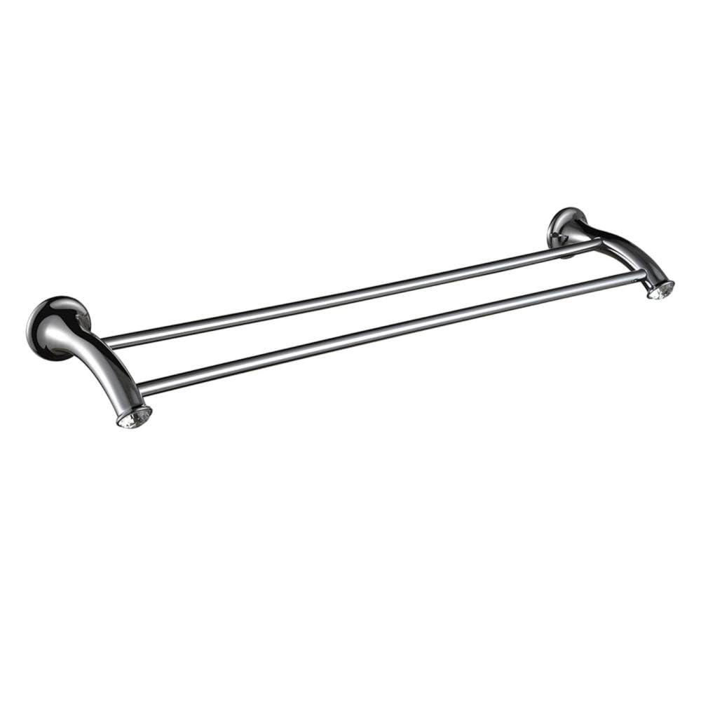 Accesorios de baño de Lujo Juego de Accesorios de baño de latón Macizo de Cristal Soporte para Cepillo de Dientes Soporte para Cepillo de baño de Metal Cromado Toallero, Barra Doble