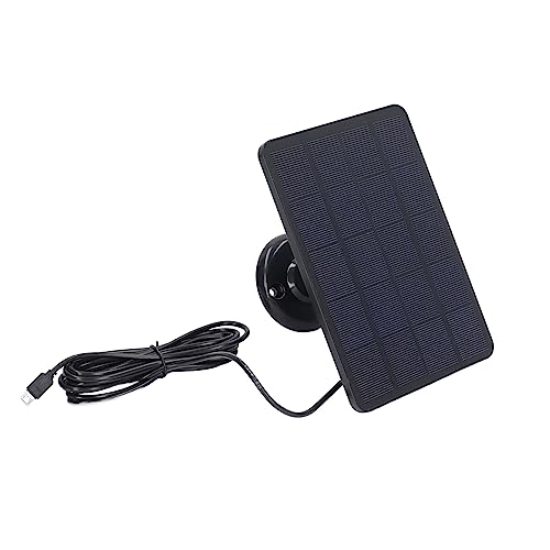 Panneau solaire pour caméra de sécurité 4W avec câble micro USB et support réglable noir